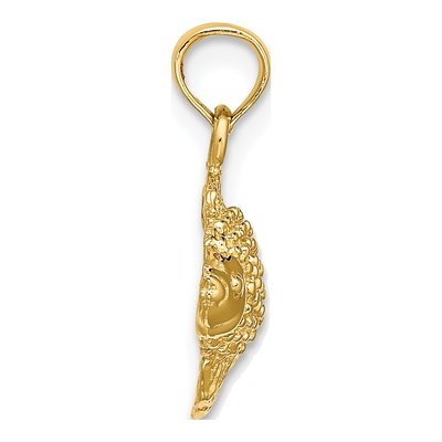 14K Yellow Gold Textured Goldfish Pendant – view 3