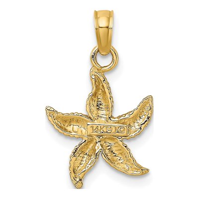 14K Yellow Gold Textured Starfish Pendant – view 5