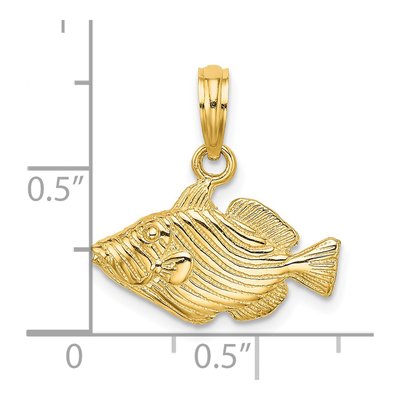 14K Yellow Gold Humu Fish Pendant – view 4