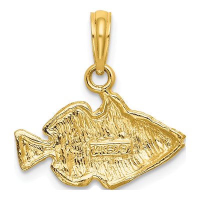 14K Yellow Gold Humu Fish Pendant – view 5
