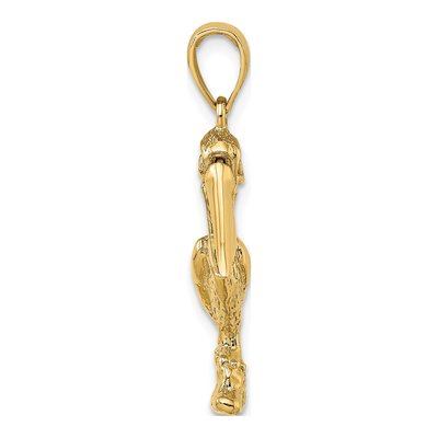14K Yellow Gold 3-D Pelican Charm – view 3