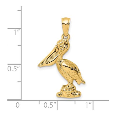 14K Yellow Gold 3-D Pelican Charm – view 4