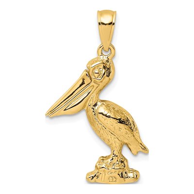 14K Yellow Gold 3-D Pelican Charm – view 5