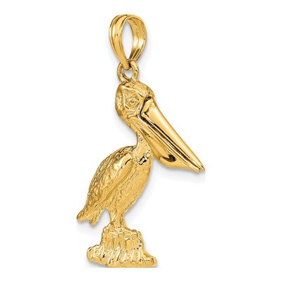 14K Yellow Gold 3-D Pelican Charm – view 6