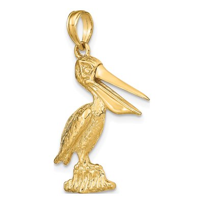 14K Yellow Gold 3-D Pelican Charm – view 7