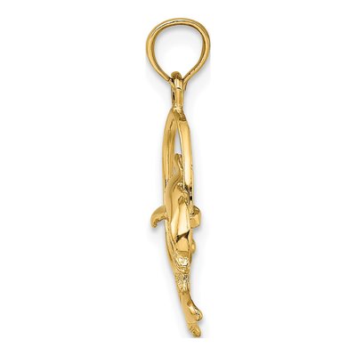 14K Yellow Gold Dolphin Charm – view 3