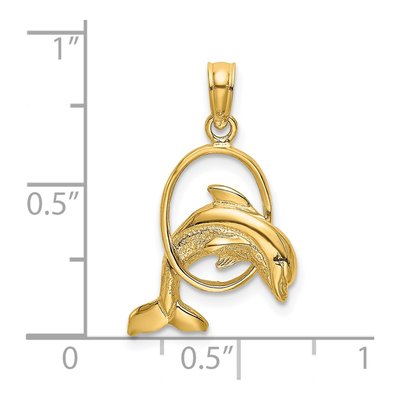 14K Yellow Gold Dolphin Charm – view 4