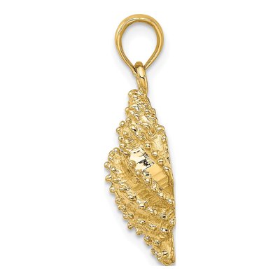 14K Yellow Gold Textured Conch Shell Charm – view 3