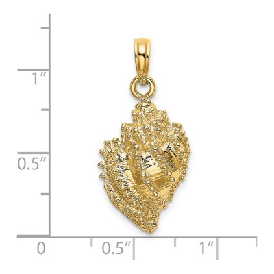 14K Yellow Gold Textured Conch Shell Charm – view 4
