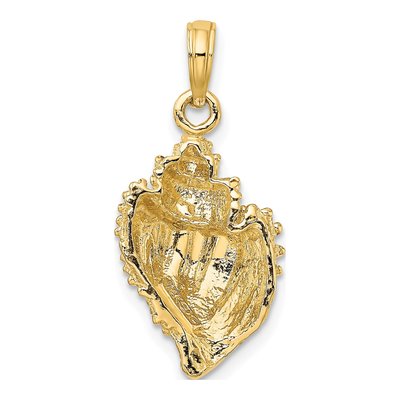 14K Yellow Gold Textured Conch Shell Charm – view 5