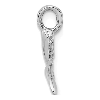 14K White Gold 3D Whale Tail Charm – view 3