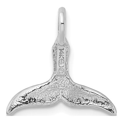 14K White Gold 3D Whale Tail Charm – view 4