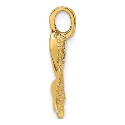 14K Yellow Gold 3D Whale Tail Pendant – view 3