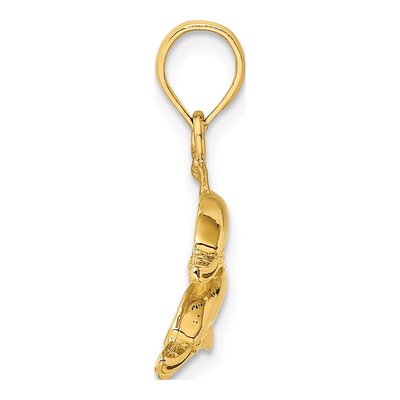 14K Yellow Gold Two Dolphins Pendant – view 3