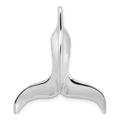 14K White Gold Whale Tail Slide Pendant