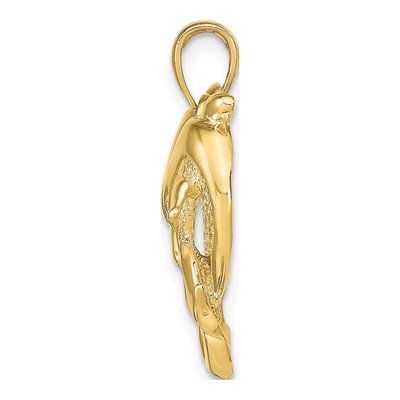 14K Yellow Gold Twin Dolphins Pendant – view 3