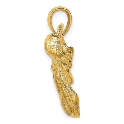 14K Yellow Gold Dolphin Octopus Pendant – view 3
