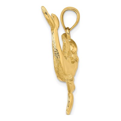 14K Yellow Gold Two Dolphins Together Charm – view 3