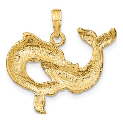 14K Yellow Gold Dolphins Pendant – view 4