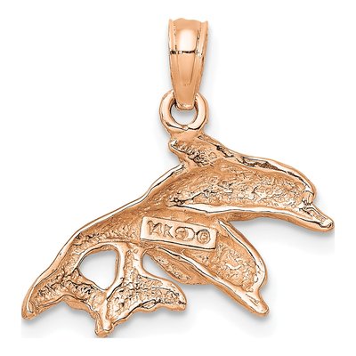 14K Rose Gold Dolphins Charm – view 5