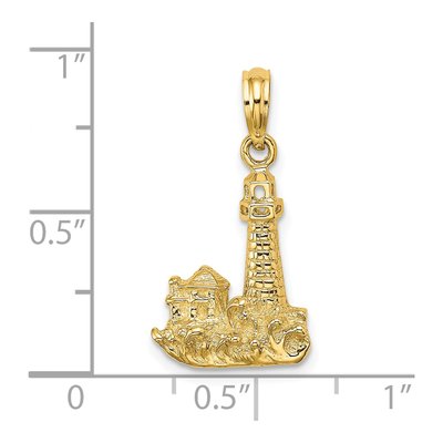 14K Yellow Gold Lighthouse Pendant – view 4