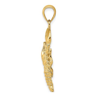 14K Yellow Gold Textured Maine Charm – view 3