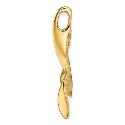 14K Yellow Gold Whale Tail Omega Slide Pendant – view 3