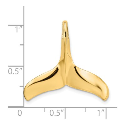 14K Yellow Gold Whale Tail Omega Slide Pendant – view 4