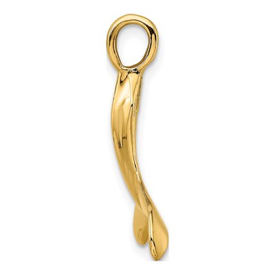 14K Yellow Gold Whale Tail Pendant – view 3