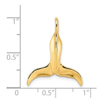 14K Yellow Gold Whale Tail Pendant – view 4
