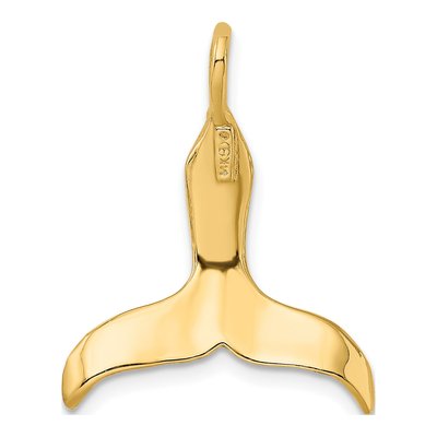 14K Yellow Gold Whale Tail Pendant – view 5