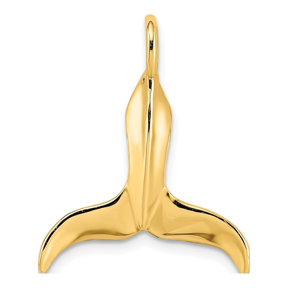 14K Yellow Gold Whale Tail Pendant