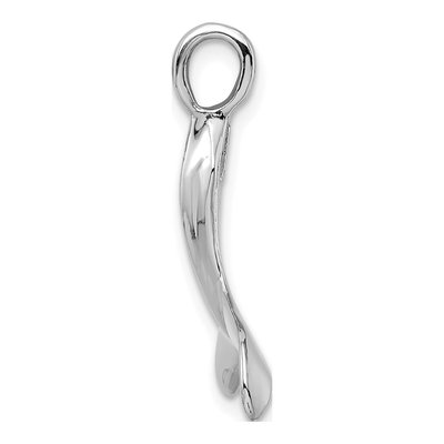 14K White Gold Whale Tail Pendant – view 3