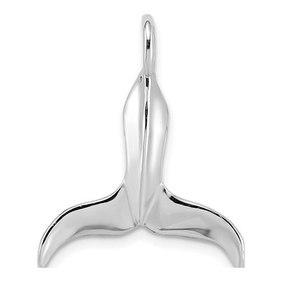 14K White Gold Whale Tail Pendant