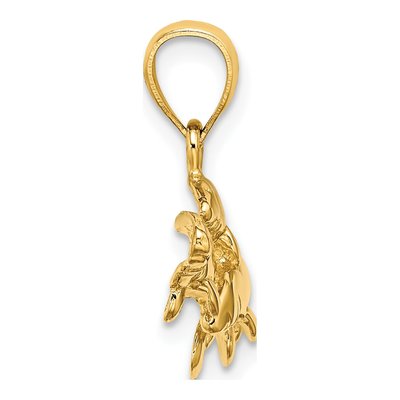 14K Yellow Gold Triple Manatee Pendant – view 3