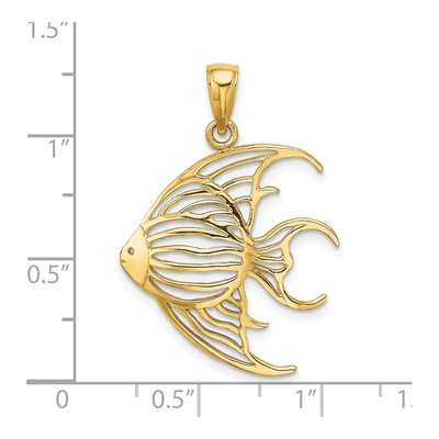 14K Yellow Gold Angelfish Pendant – view 4
