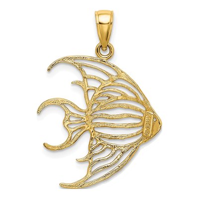 14K Yellow Gold Angelfish Pendant – view 5