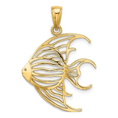 14K Yellow Gold Angelfish Pendant