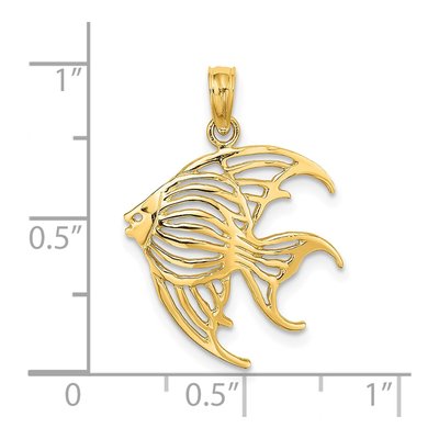 14K Yellow Gold Cut-Out Angelfish Charm – view 4