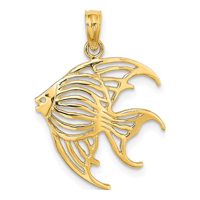 14K Yellow Gold Cut-Out Angelfish Charm