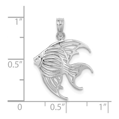 14K White Gold Cut-Out Angelfish Pendant – view 4