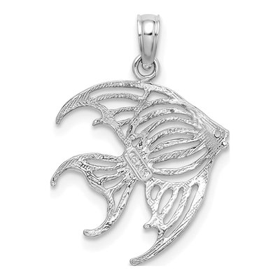 14K White Gold Cut-Out Angelfish Pendant – view 5