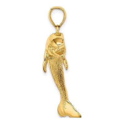 14K Yellow Gold Jumping Dolphin Pendant – view 3