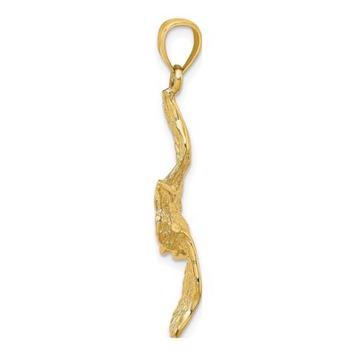 14K Yellow Gold 3D Pelican Pendant – view 3
