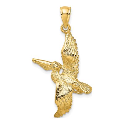 14K Yellow Gold 3D Pelican Pendant – view 5