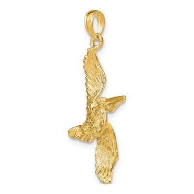 14K Yellow Gold 3D Pelican Pendant – view 6