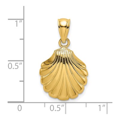 14K Yellow Gold Scallop Shell Pendant – view 4