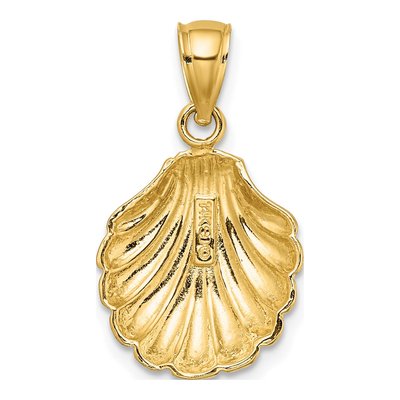 14K Yellow Gold Scallop Shell Pendant – view 5