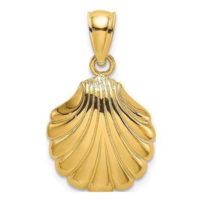 14K Yellow Gold Scallop Shell Pendant