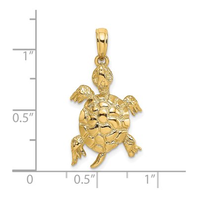 14K Yellow Gold Turtle Pendant – view 4